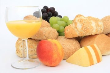 Aliments dans un petit-déjeuner continental