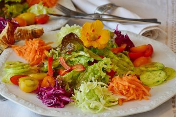 Salades à emporter avec un dîner au jambon